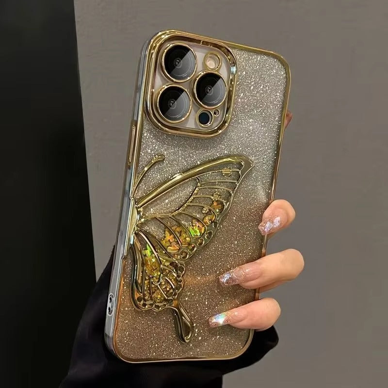 Butterfly Glitter Case For iPhone
