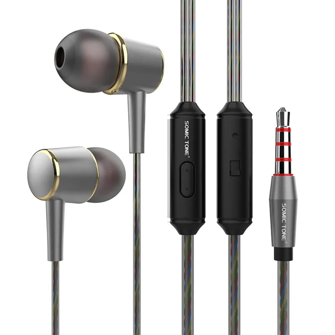 Somic Tone D7 Stereo Bass  Earphones Noise Isolation In-Ear Headset Wired Earbuds Earphone Headphones with Microphone