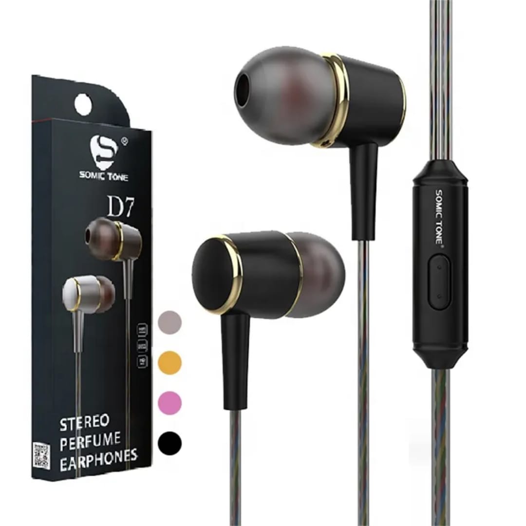 Somic Tone D7 Stereo Bass  Earphones Noise Isolation In-Ear Headset Wired Earbuds Earphone Headphones with Microphone
