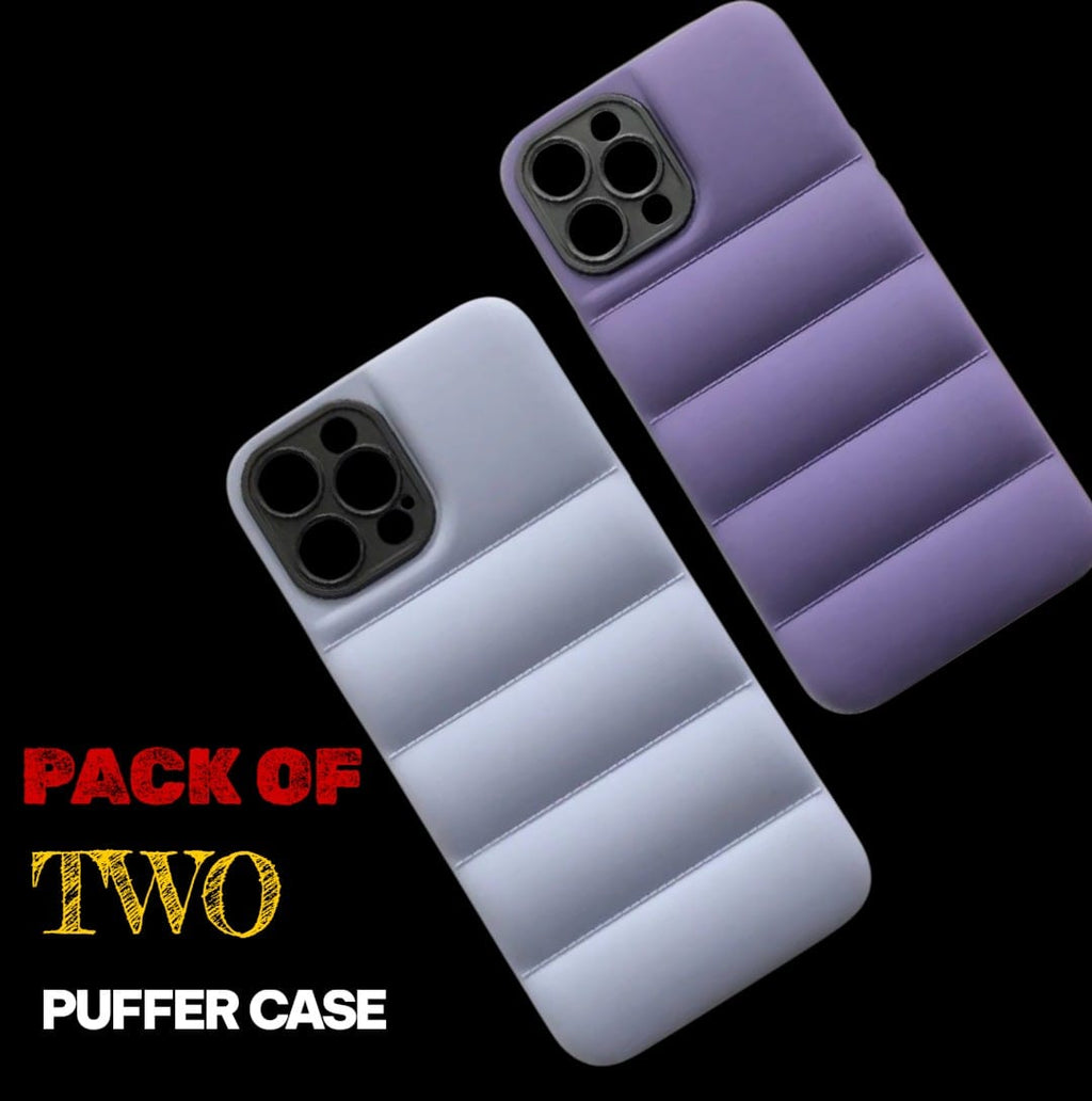 PACK OF TWO PUFFER CASES SEIRRA BLUE AND PURPLE