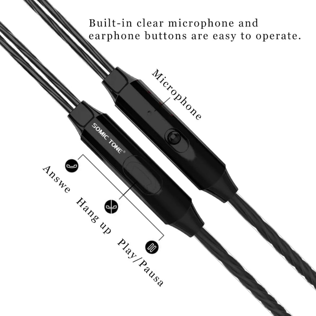 SOMIC TONE D13 Earphones In-ear With Mic Bass Headset PC Computer Game Music Wired Earphone for High Quality