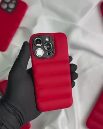 RED PUFFER JACKET STYLE CASE FOR IPHONE